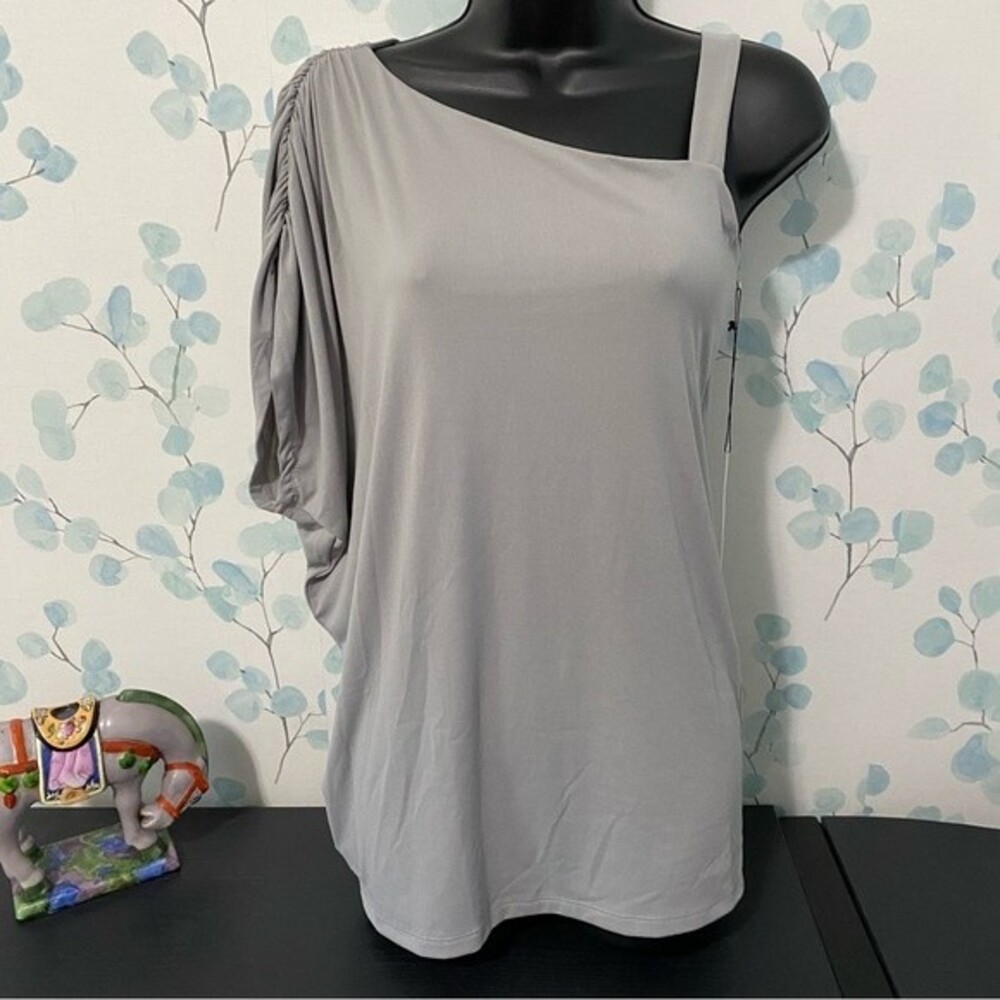 Susana Monaco Ruched Shoulder Sleeve Blouse Top Oversized Size XS NWT